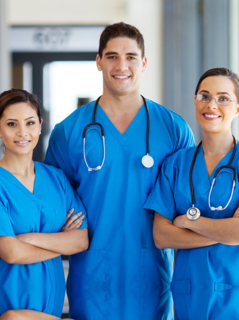 healthcare staff smiling