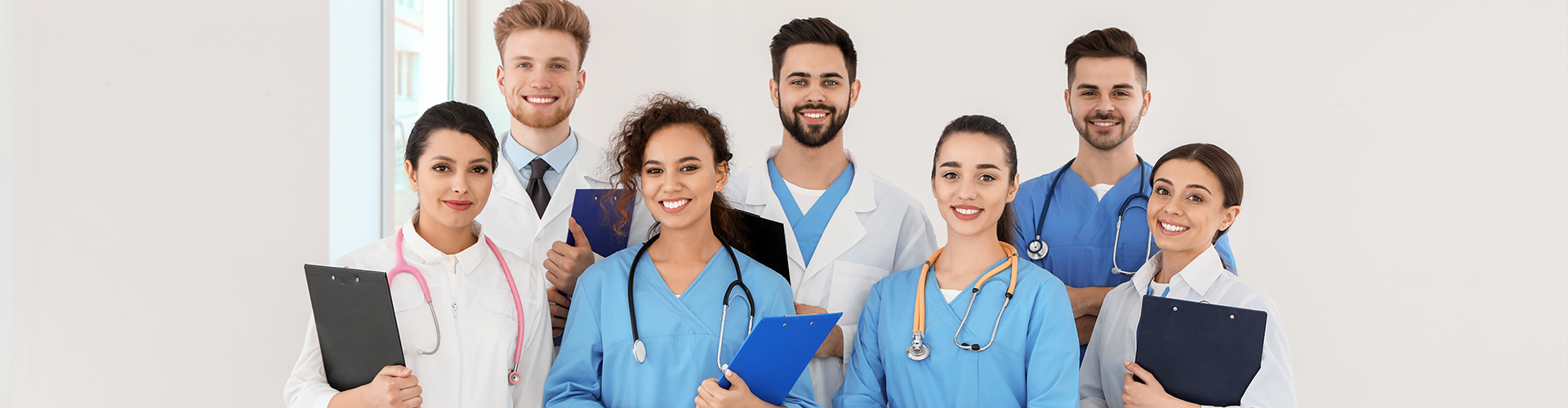 group of healthcare staff smiling